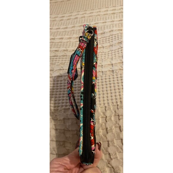 Vera Bradley Colorful Wallet Wristlet Top Zip w/ Wrist Strap 6 Credit Card Slots - Picture 12 of 12